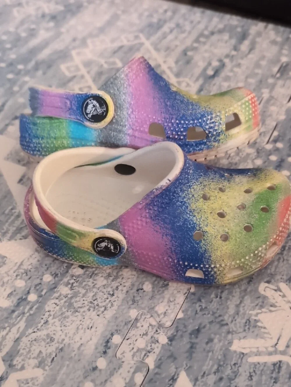 Kids Rainbow Glitter Sandal Crocs - Multicolor